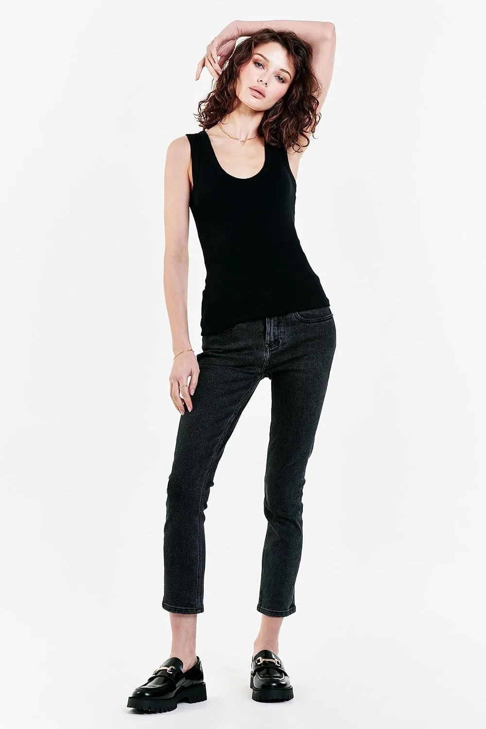 DEAR JOHN Paula Scoop Neck Sleeveless Women's Tank Top Fitted Knit