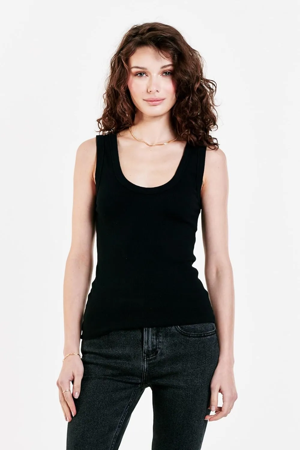 DEAR JOHN Paula Scoop Neck Sleeveless Women's Tank Top Fitted Knit