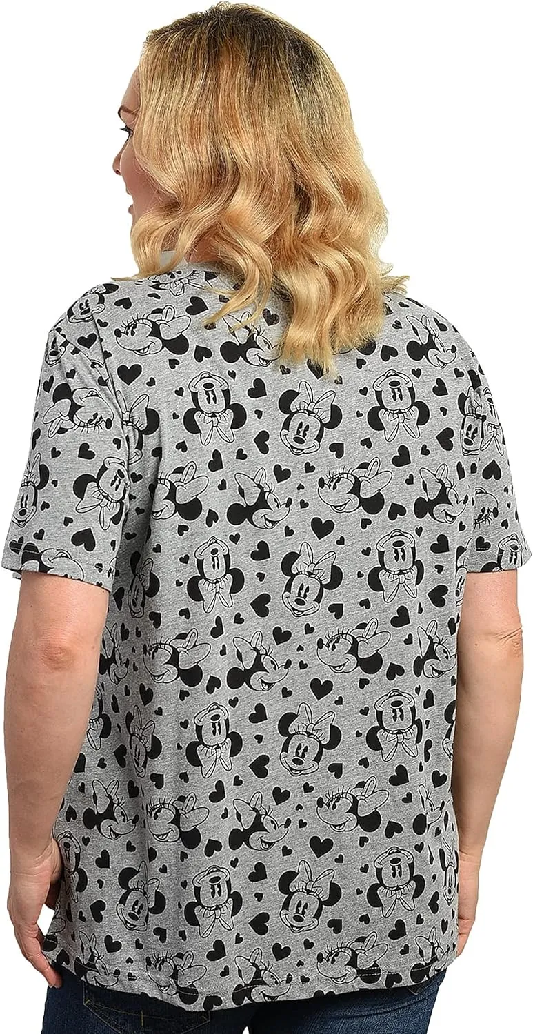 Disney Womens Plus Size T-Shirt Minnie Mouse Print