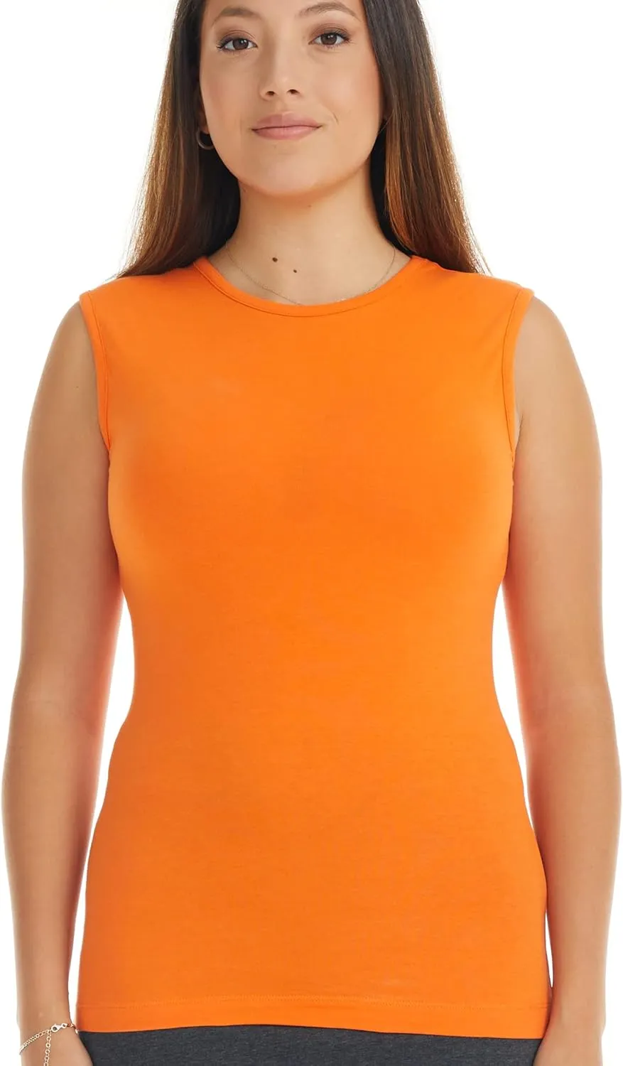 ESTEEZ Women's Tank Top Base Layering Camisole Fitted Sleeveless T-Shirt