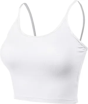 FashionMille Women Workout Yoga Spaghetti Strap Tank Camisole Crop Tank Top