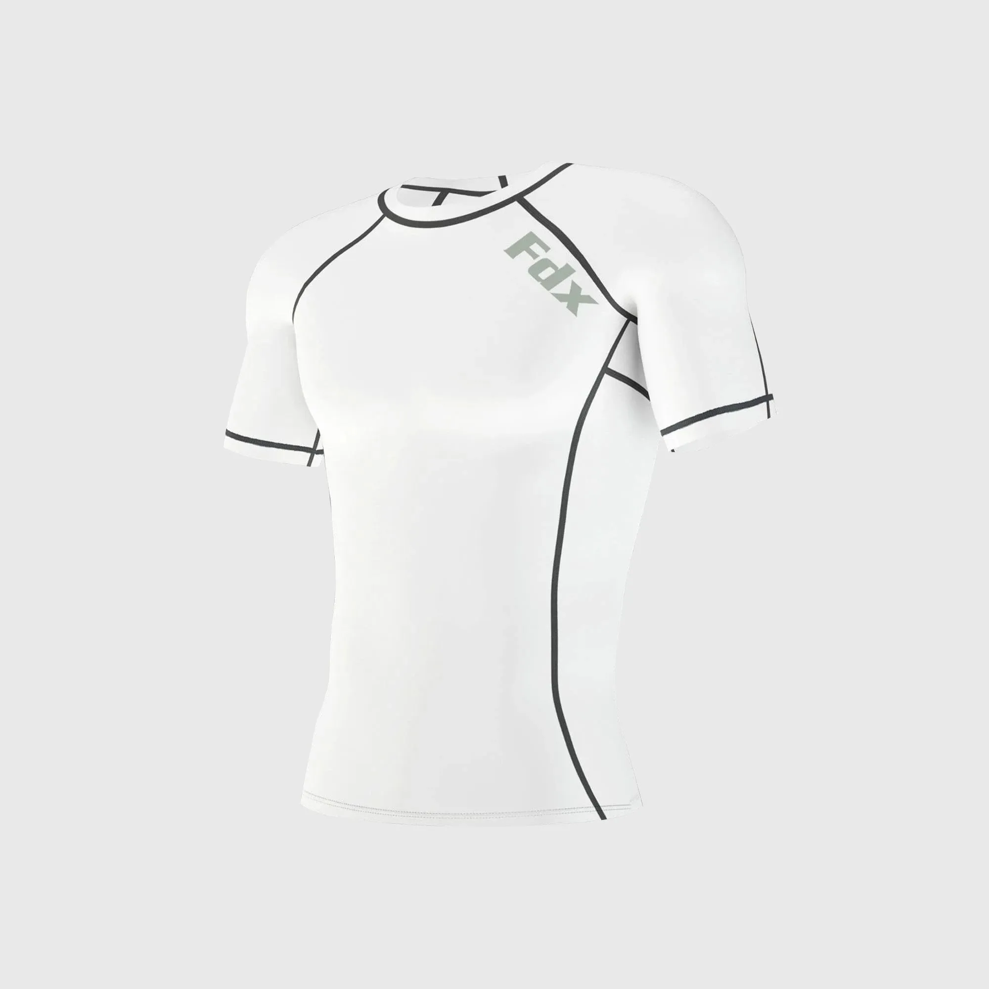 Fdx Cosmic White Men's Short Sleeve Base Layer Gym Shirt