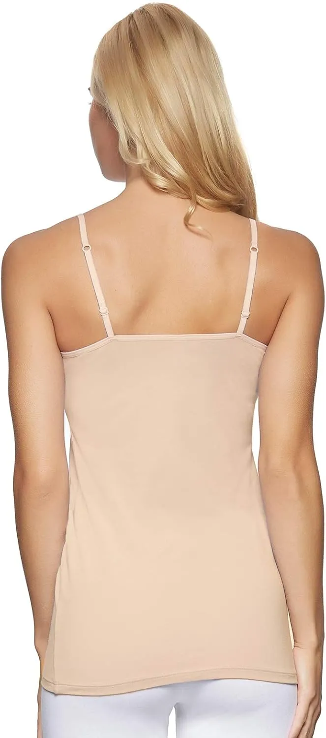Felina Womens Cotton Modal Camisole, Adjustable Cotton Tank Top 3-Pack