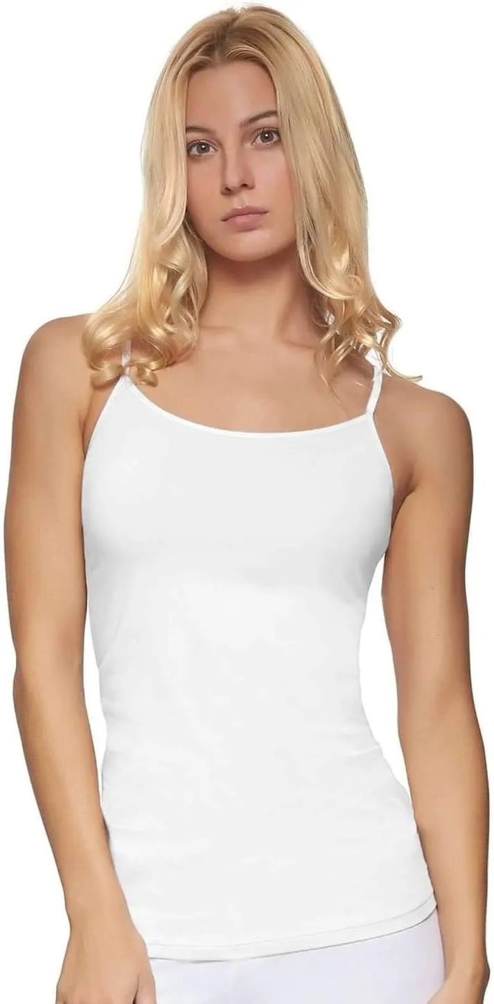 Felina Womens Cotton Modal Camisole, Adjustable Cotton Tank Top 3-Pack