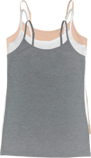 Felina Womens Cotton Modal Camisole, Adjustable Cotton Tank Top 3-Pack
