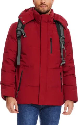 Flygo Puffer Jacket Men Down Jackets Winter Coats Waterproof Thicken Insulated Hooded Quilted Parka Snow Jacket
