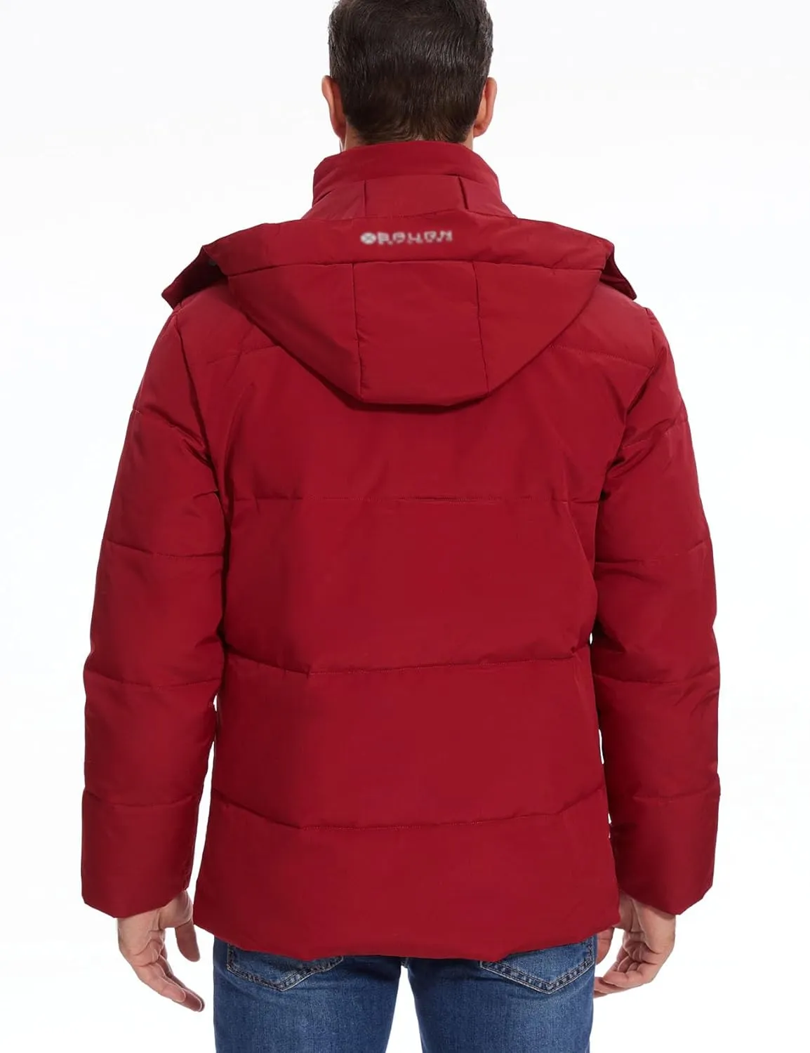 Flygo Puffer Jacket Men Down Jackets Winter Coats Waterproof Thicken Insulated Hooded Quilted Parka Snow Jacket