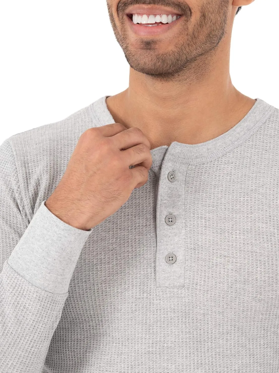 Fruit of the Loom Men's Classic Midweight Waffle Thermal Henley Top