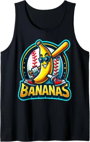 Funny Let's Go Bananas Cute Banana Lovers Kids Adults Tank Top