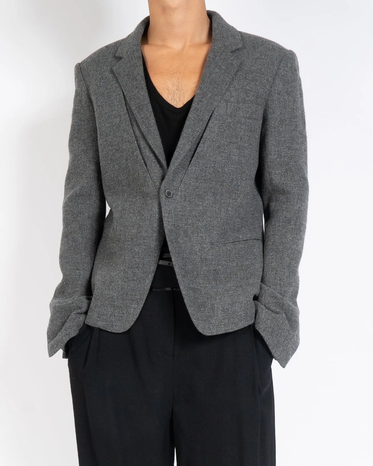 FW16 Sabatier Wool Grey Blazer Sample