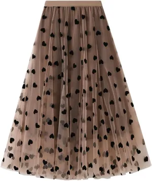 Geometric Print Skirt Women Purple Black Blue Long Midi Length Tulle Pleated Skirt
