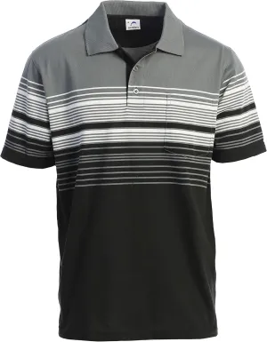 Gioberti Mens Striped Polo Shirt with Pocket - Yarn Dye