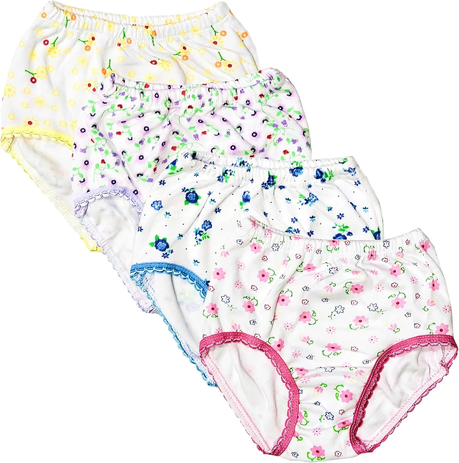 Girls' Matching Cotton Camisole Tank Top Undershirt & Underwear 8 Piece Set
