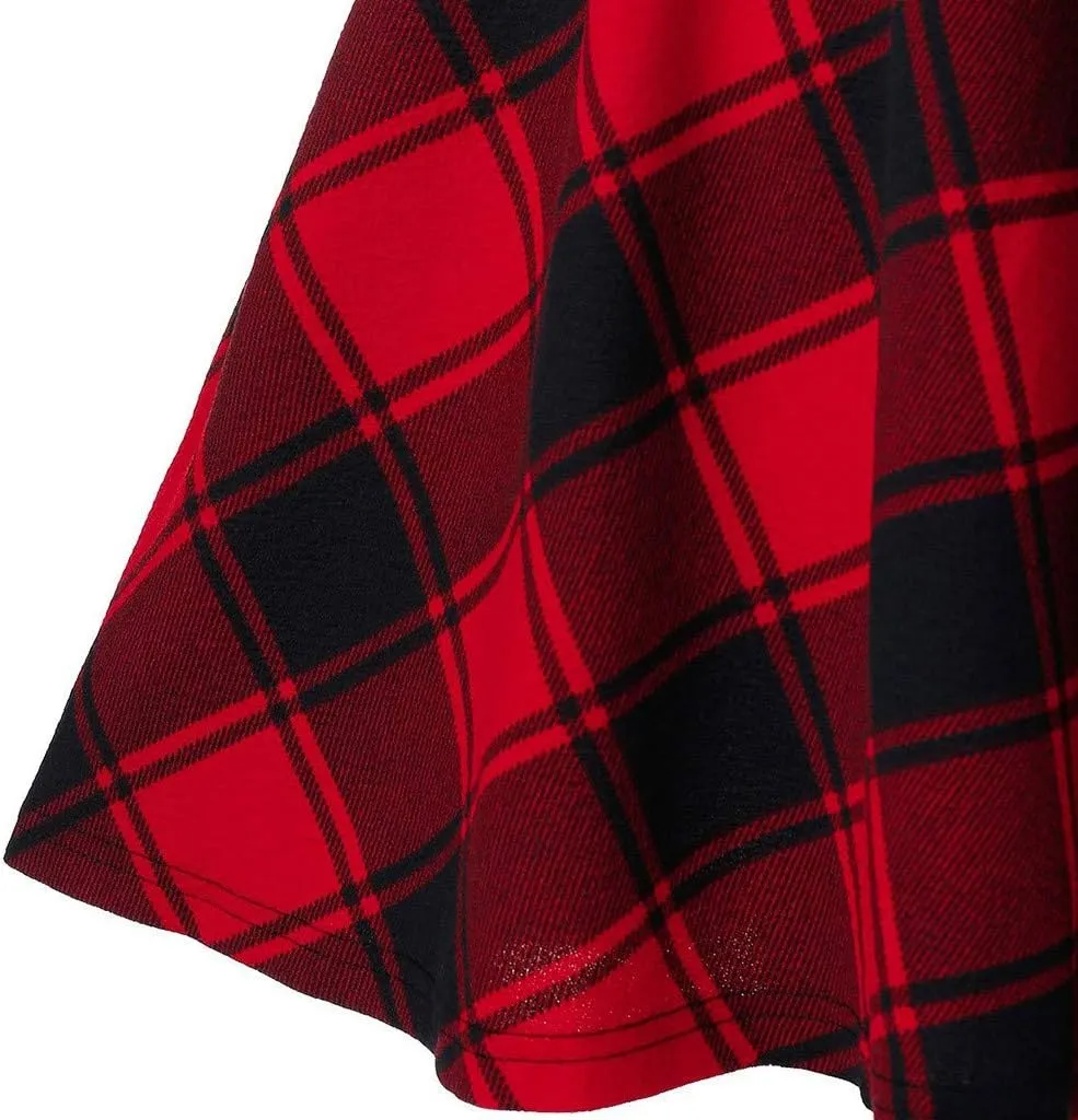 Gothic Plaid Mini Skirts for Women Punk Pleated Skirt Mini A Line Skirts Lace Up Goth Skirt High Waist Short Skirts