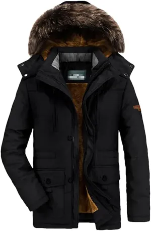 Haitpant Men Winter Jacket Cotton Padded Warm Coat Military Hooded Fleece Parkas Thick Long Outwear Windbreaker Jackets