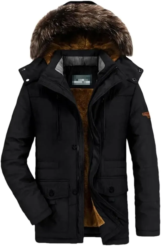 Haitpant Men Winter Jacket Cotton Padded Warm Coat Military Hooded Fleece Parkas Thick Long Outwear Windbreaker Jackets