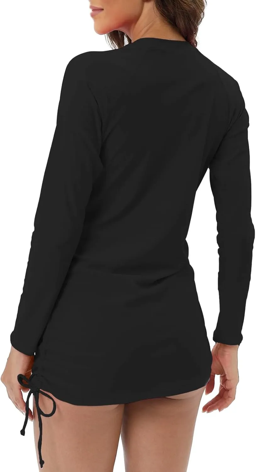 Halcurt Women's Long Sleeve Swim Shirt UPF 50  Rash Guard Top