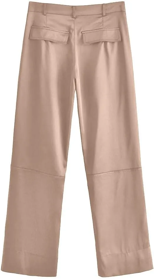 Hiking Cargo Pants for Women High Waist Comfy Joggers Wide Leg Straight Sweatpants Casual Baggy Trousers Solid Slacks