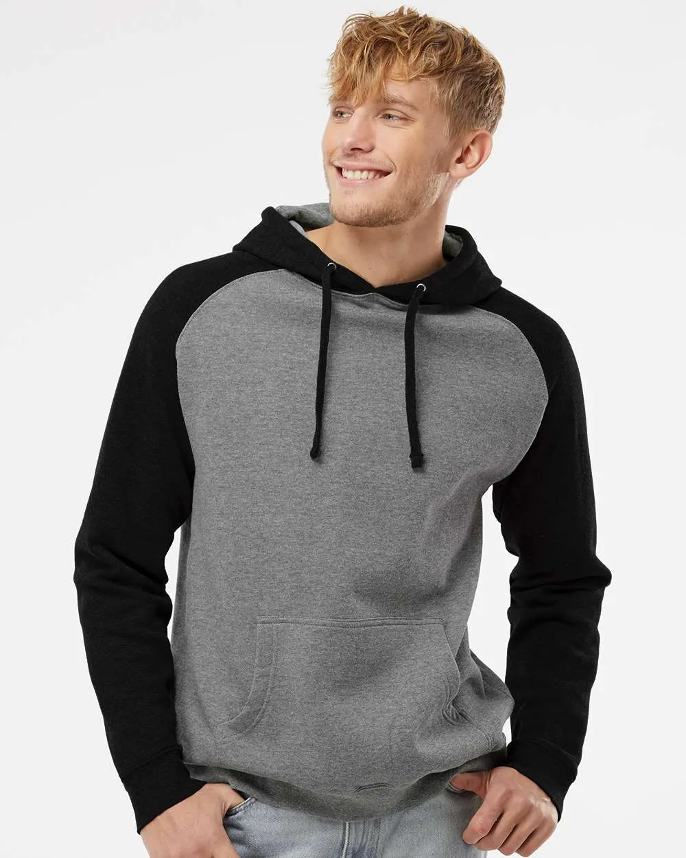 Independent Trading Co. Raglan Hooded Sweatshirt 