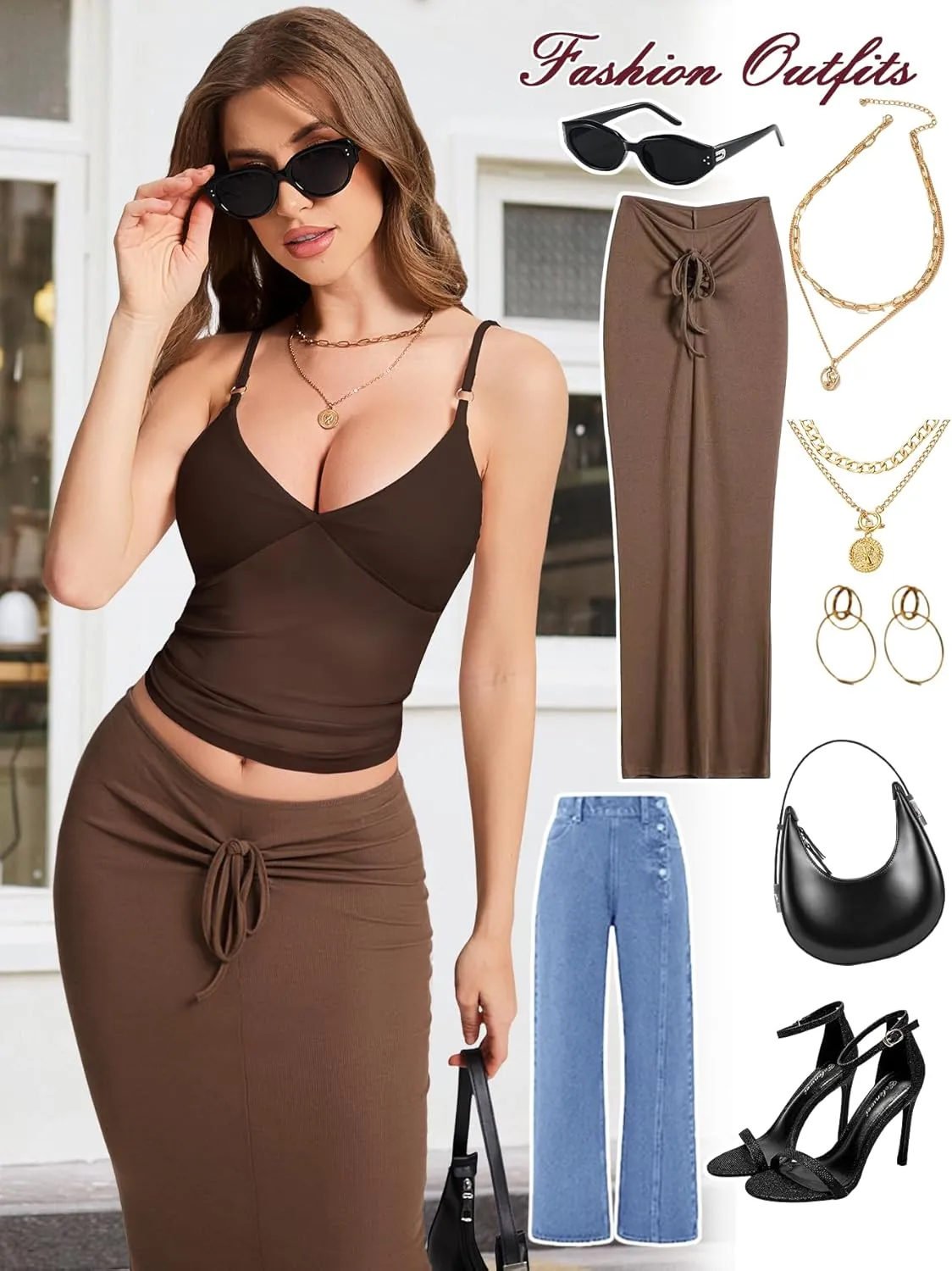 Jenbou Women's Y2K Mesh Tank Top Sexy Going Out Outfits V Neck Spaghetti Strap Camisole Backless Summer Tops Shirt