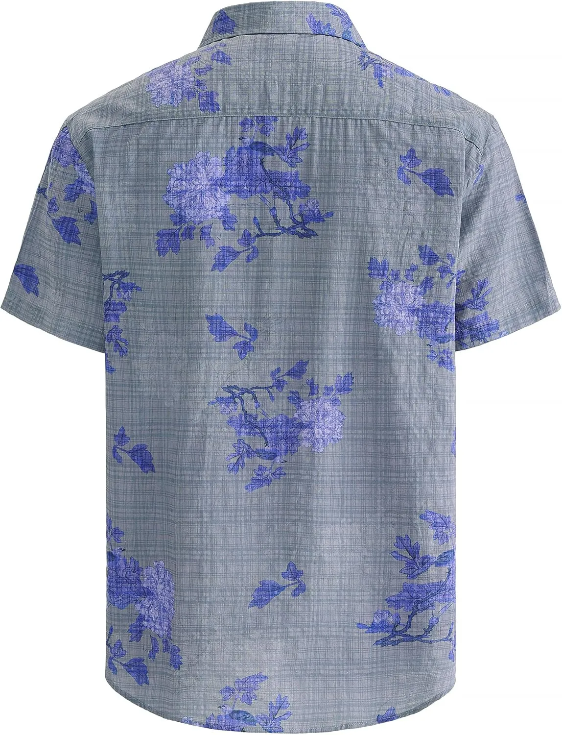 JOGAL Men's Flower Short Sleeve Button Down Hawaiian Shirt