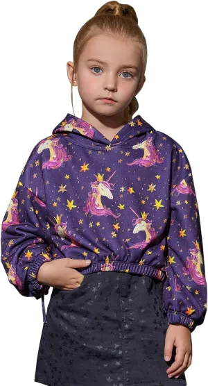 Kids Girls Leather Plaid Long Sleeve Crop Top Hoddie Cropped Sweatershirts