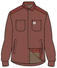 Kodiak 2.0 Sherpa Lined Cord Overshirt - Red Ochre
