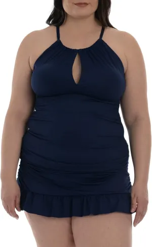 La Blanca Women's Island Goddess High Neck Keyhole Tankini Swimsuit Top