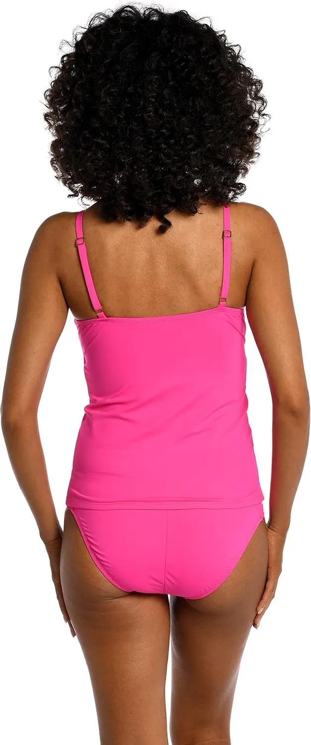 La Blanca Women's Island Goddess High Neck Keyhole Tankini Swimsuit Top