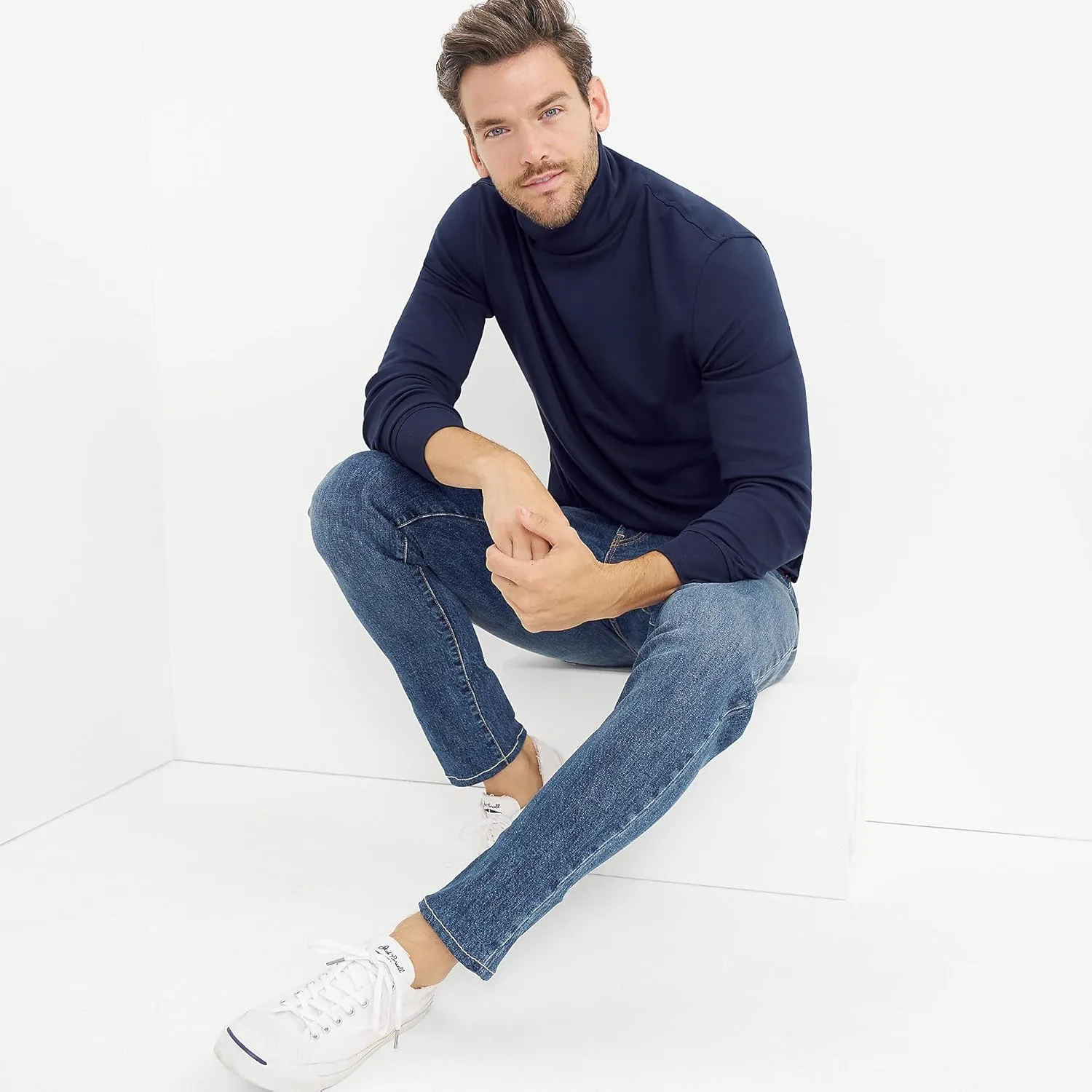 Lands' End Men's Super-T Cotton-Blend Turtleneck Shirt