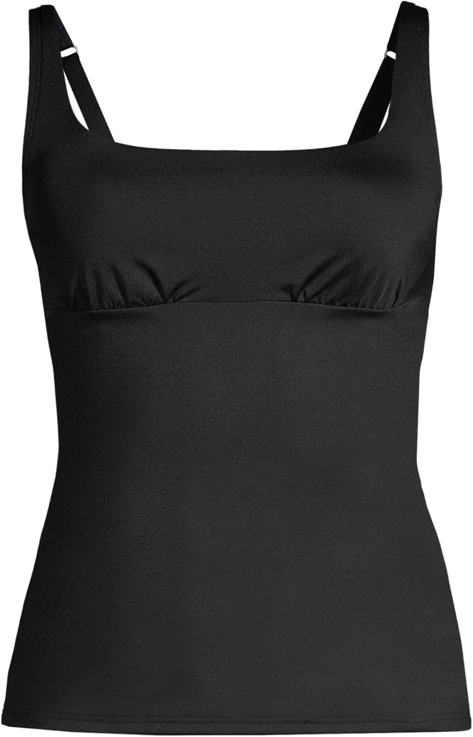 Lands' End Women's Square Neck Underwire Tankini Top Swimsuit Adjustable Straps