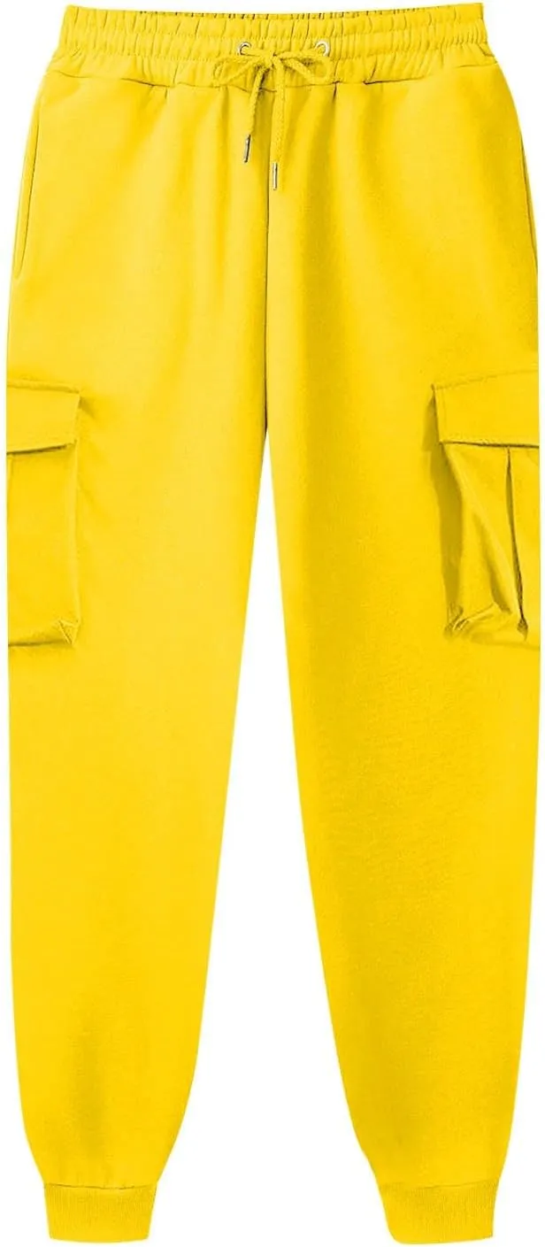 LCMTWX Baggy Jeans Men Men Elastic Drawstring Cotton Pants Waist Waist Mid Casual Solid Men's Casual Pants Jogger Pants Men