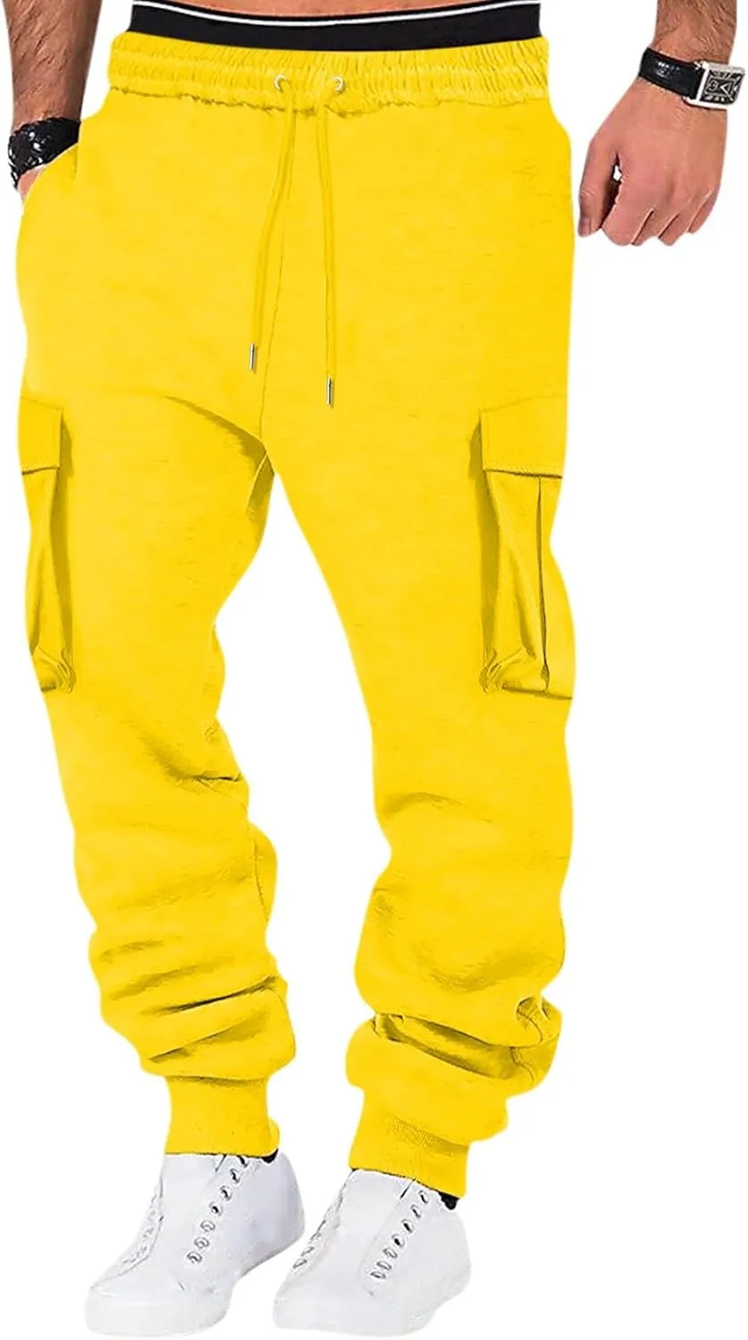 LCMTWX Baggy Jeans Men Men Elastic Drawstring Cotton Pants Waist Waist Mid Casual Solid Men's Casual Pants Jogger Pants Men