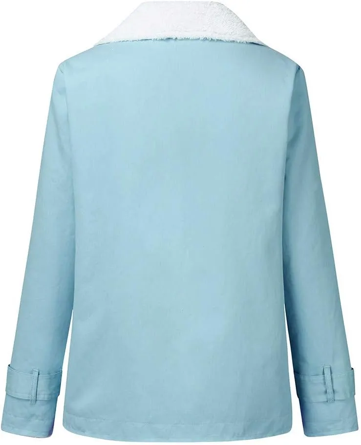 LCMTWX Women's Coats Basic Long Jacket Coat Single Breasted Long Sleeve Plus Size Outwear Coat Jacket with Coat for Women