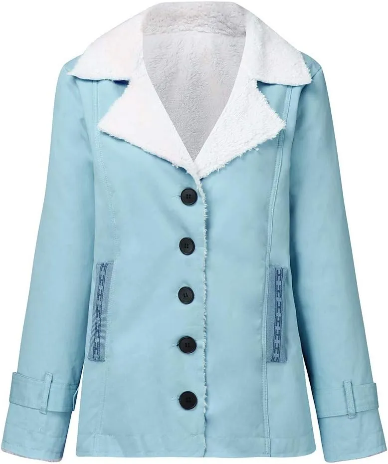 LCMTWX Women's Coats Basic Long Jacket Coat Single Breasted Long Sleeve Plus Size Outwear Coat Jacket with Coat for Women