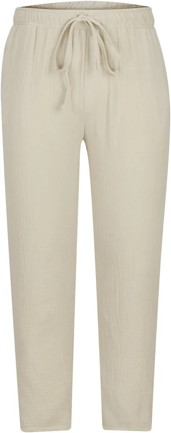 Linen Pants for Men Beach Wedding Slim Fit Drawstring Summer Pants Casual Trendy Lightweight Trousers with Pockets