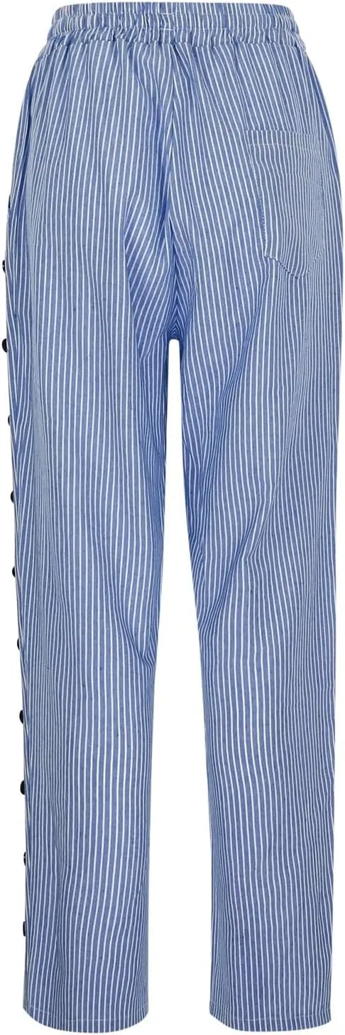 Linen Pants for Women 2025 Casual Summer Drawstring Capri Pants Beach Vacation Clothes with Pockets
