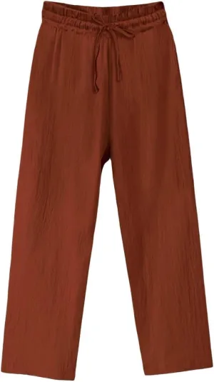 Linen Pants Women Tall Elastic High Waisted Pants for Women Cotton Womens Sweatpants with Pockets Straight Wide Leg