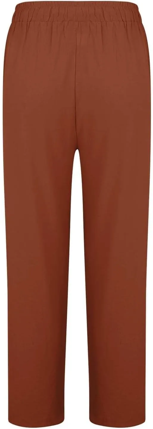 Linen Pants Women Tall Elastic High Waisted Pants for Women Cotton Womens Sweatpants with Pockets Straight Wide Leg