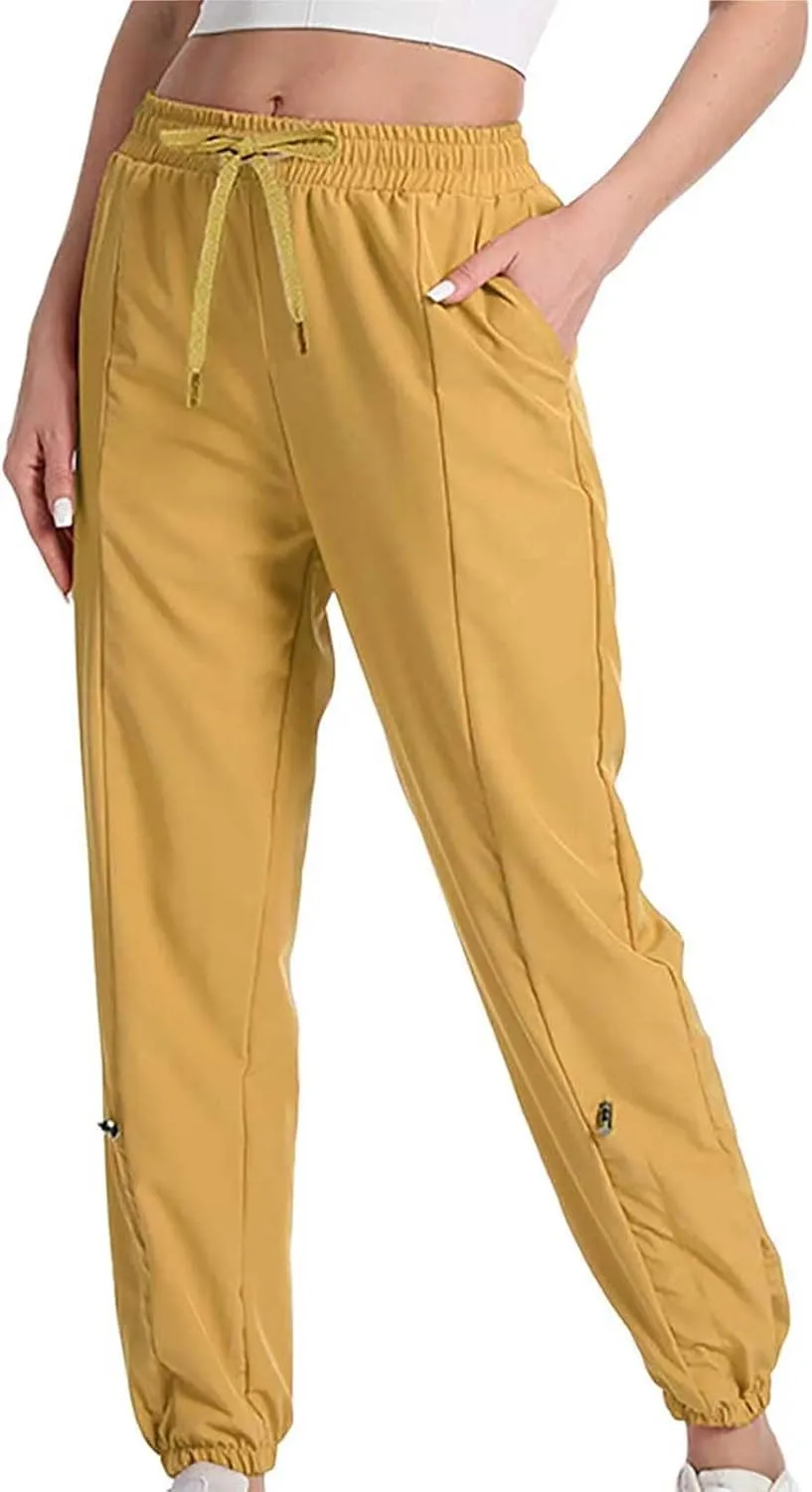 Linen Pants Women Tall Summer Straight Leg High Waist Flowy Beach Pants Travel Vacation Trendy Trouser with Pockets