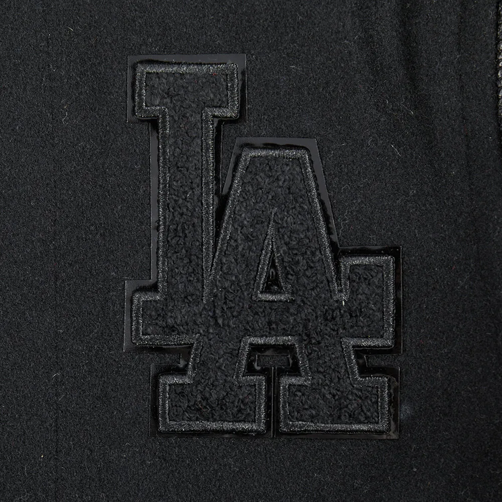 LOS ANGELES DODGERS TRIPLE BLACK TODDLER BOYS WOOL VARSITY JACKET (JET BLACK)