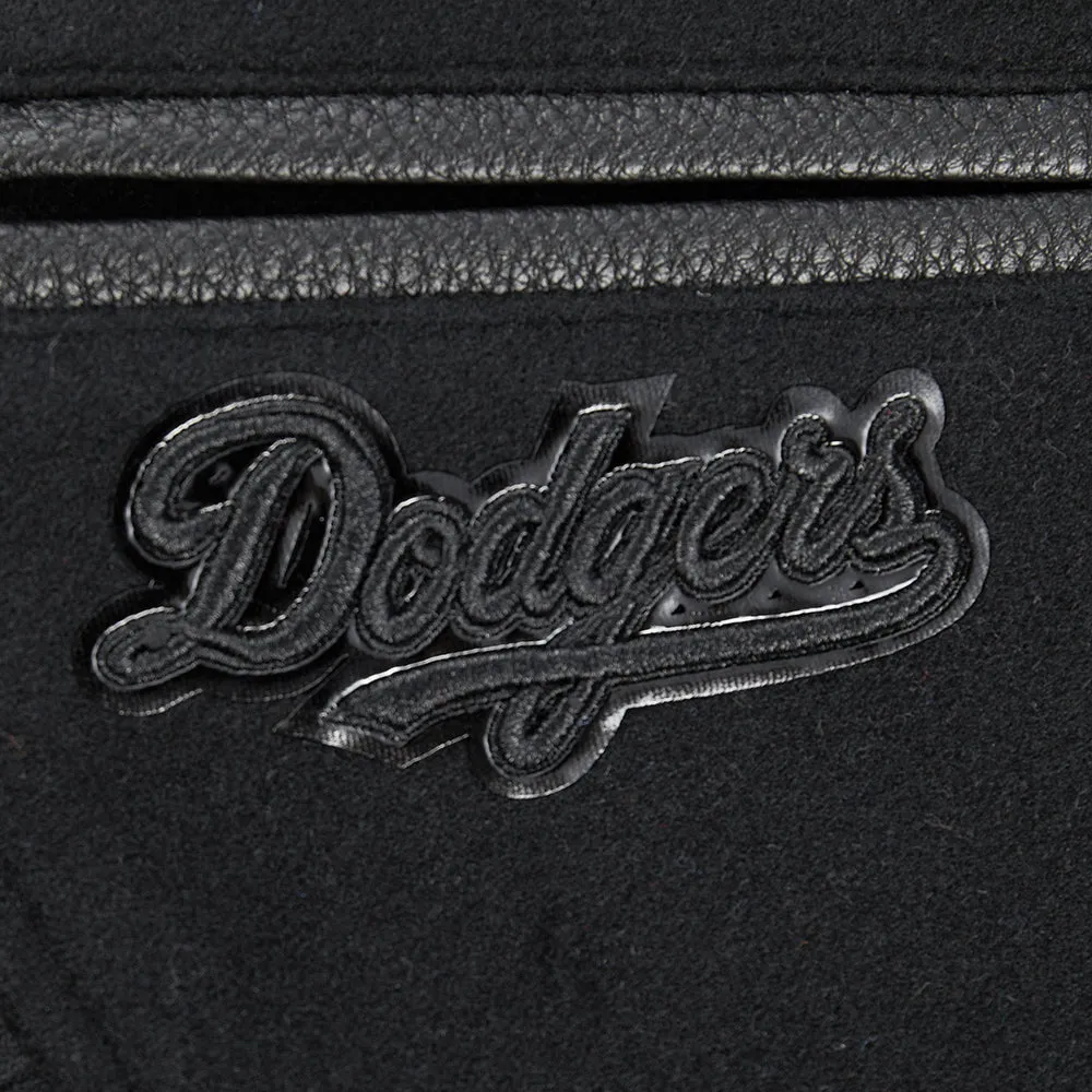 LOS ANGELES DODGERS TRIPLE BLACK TODDLER BOYS WOOL VARSITY JACKET (JET BLACK)
