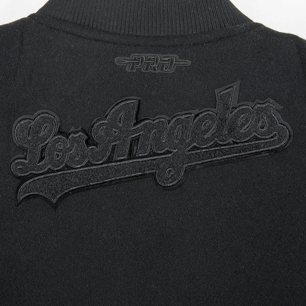 LOS ANGELES DODGERS TRIPLE BLACK TODDLER BOYS WOOL VARSITY JACKET (JET BLACK)