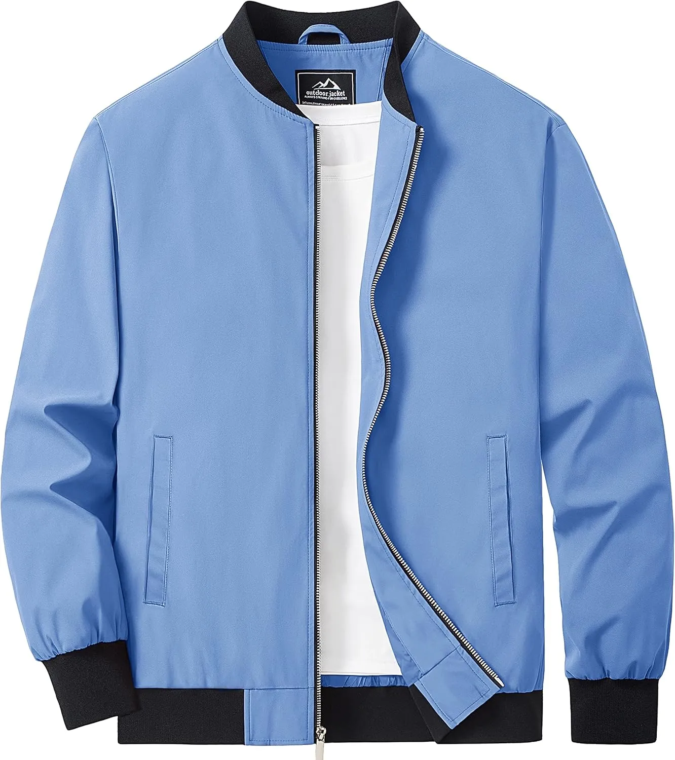 MAGCOMSEN Men's Bomber Jacket Lightweight Casual Zip Up Windbreaker Spring Fall Golf Coat with Pockets