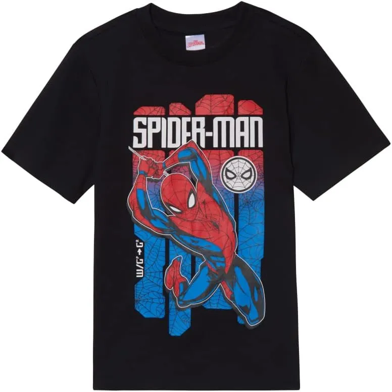 Marvel Spider-Man Boys 3-Piece Fleece Pants Sets, Peter Parker Miles Morales Zip-Up Hoodie, T-Shirt, Pants Sets for Boys