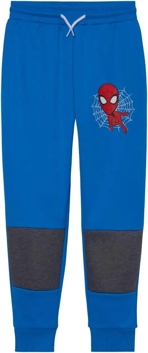 Marvel Spider-Man Boys 3-Piece Fleece Pants Sets, Peter Parker Miles Morales Zip-Up Hoodie, T-Shirt, Pants Sets for Boys