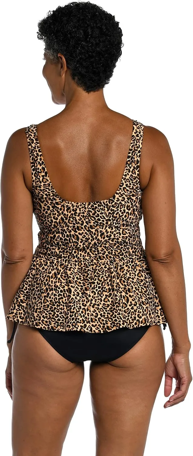 Maxine Of Hollywood Women's Over The Shoulder Empire Tankini Swimsuit Top