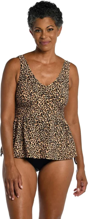 Maxine Of Hollywood Women's Over The Shoulder Empire Tankini Swimsuit Top