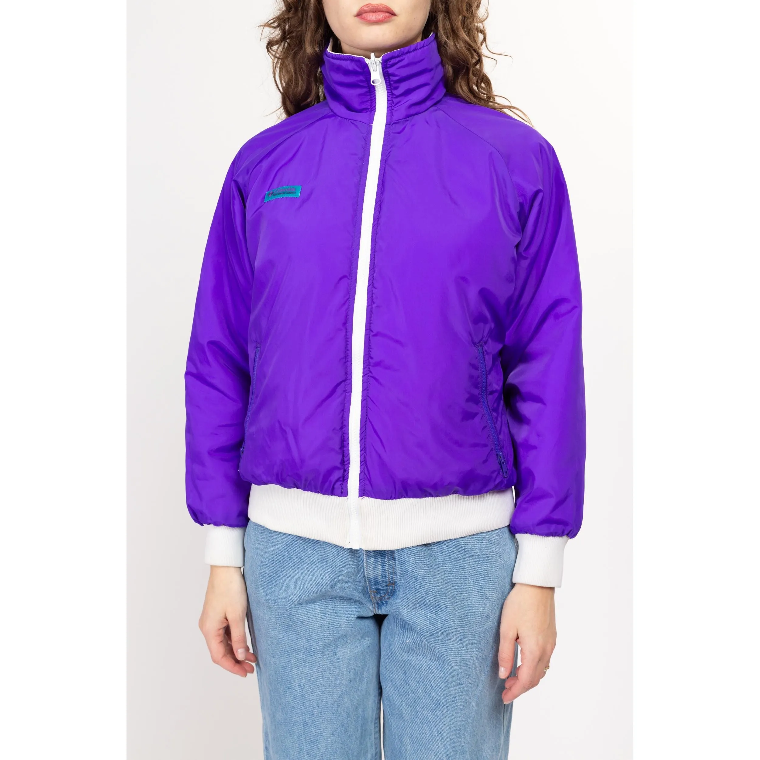 Medium 90s Columbia Reversible Purple & White Puffer Windbreaker