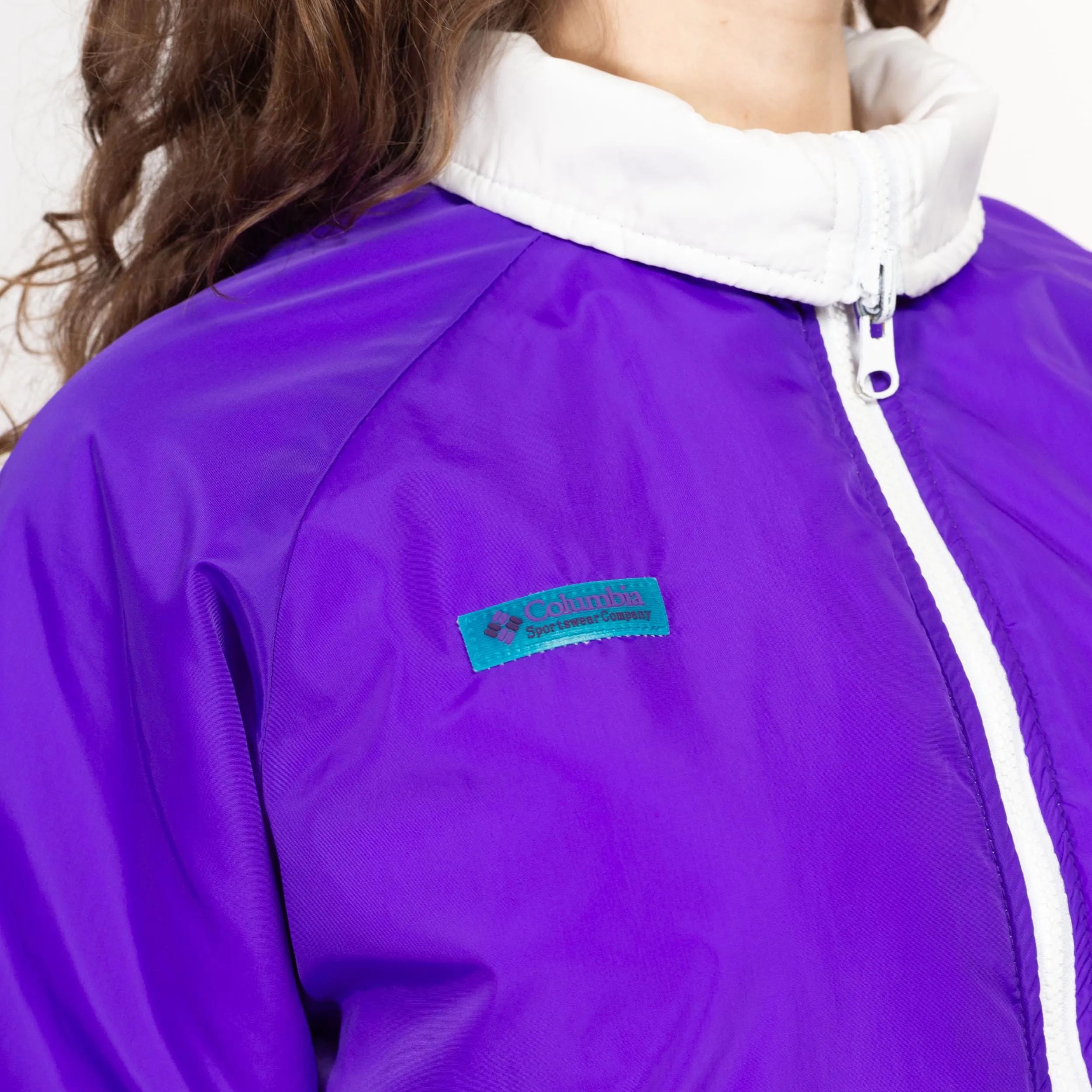 Medium 90s Columbia Reversible Purple & White Puffer Windbreaker